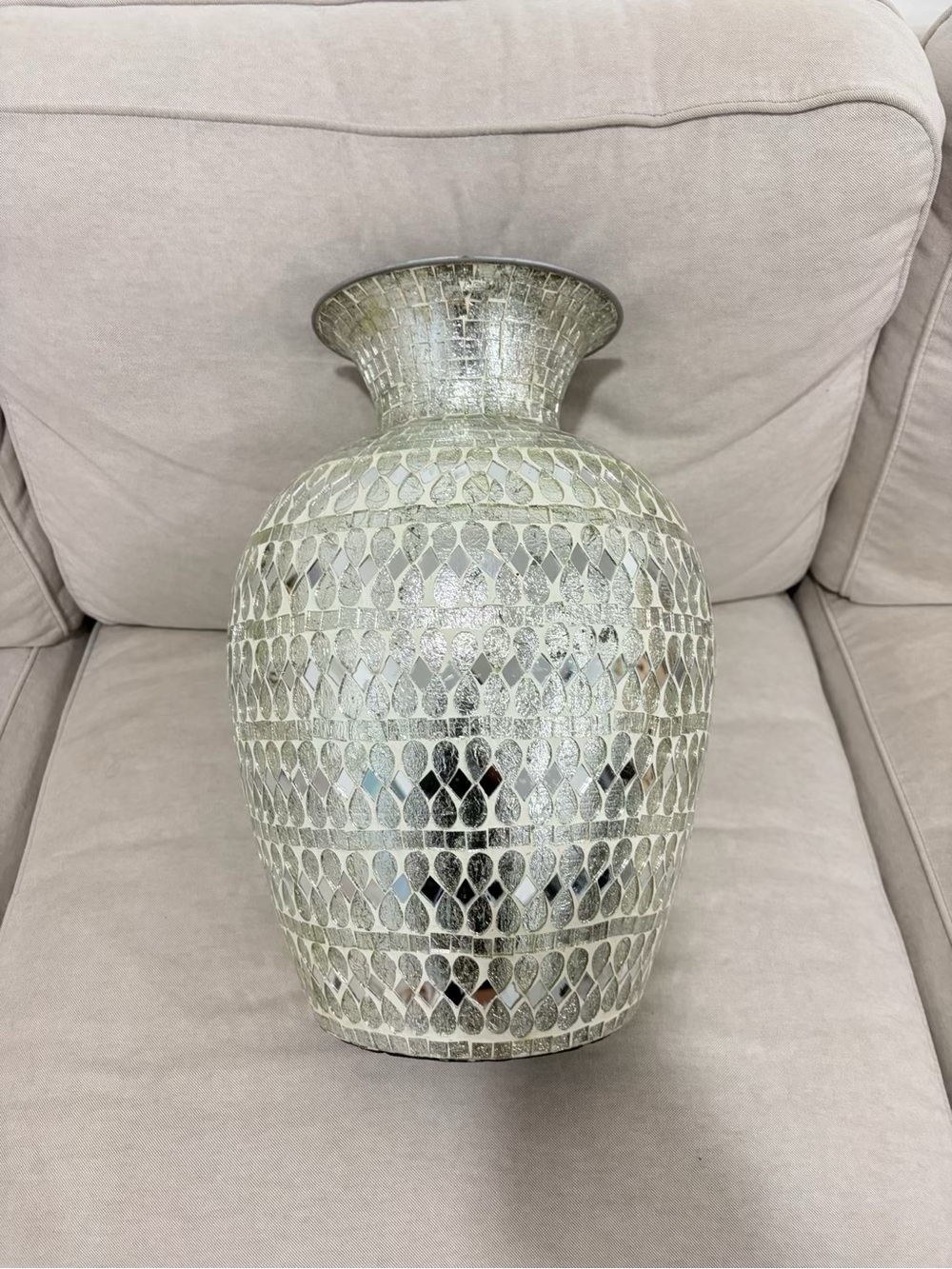 Decorative Silver Mosaic Vase - Home Accents